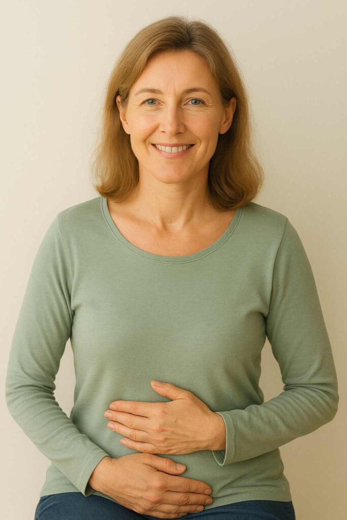 KI Bild - Frau hält sich den Bauch